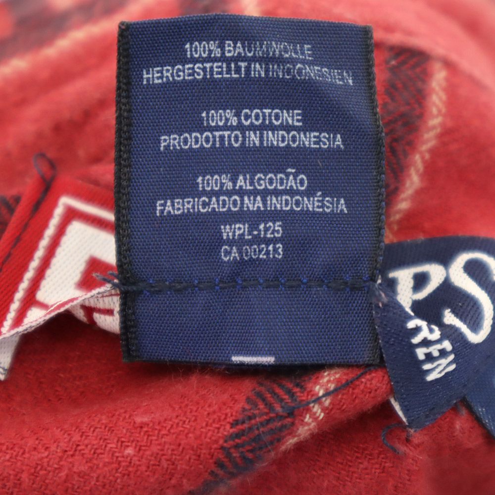 CHAPS RALPH LAUREN チャップスラルフローレン チェック柄 長袖 ボタンダウンシャツ M 赤系 メンズ