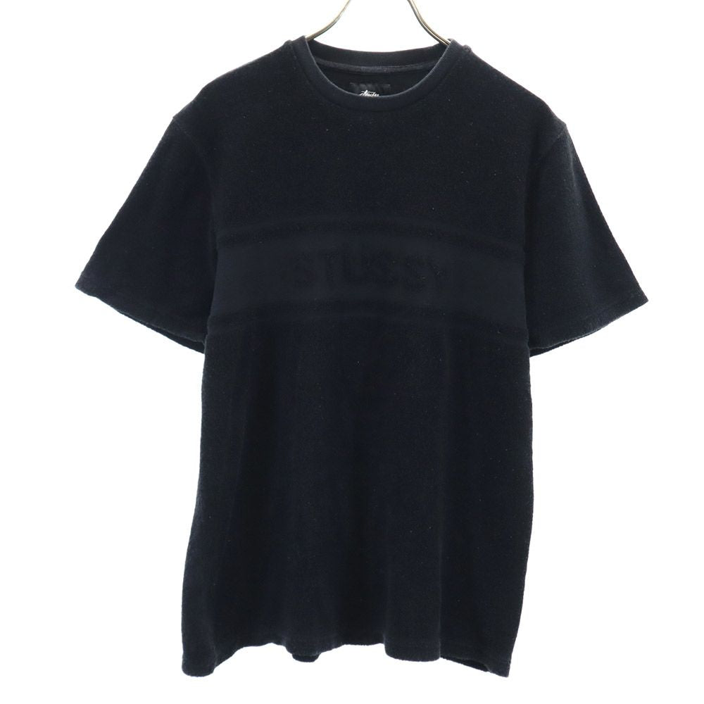 STUSSY ステューシー 半袖 トレーナー S 黒 パイル地 メンズ