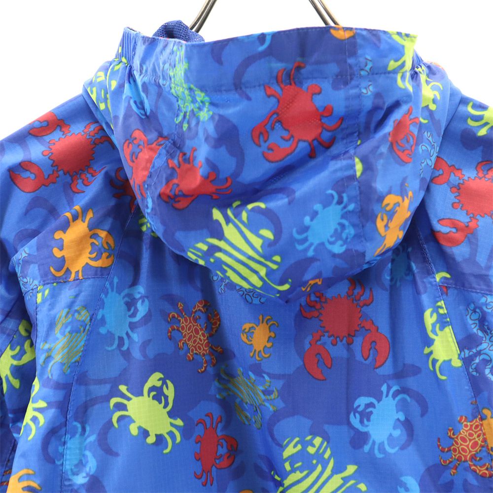 L.L.Bean エルエルビーン アウトドア 総柄 ナイロンジャケット 8 青系 キッズ