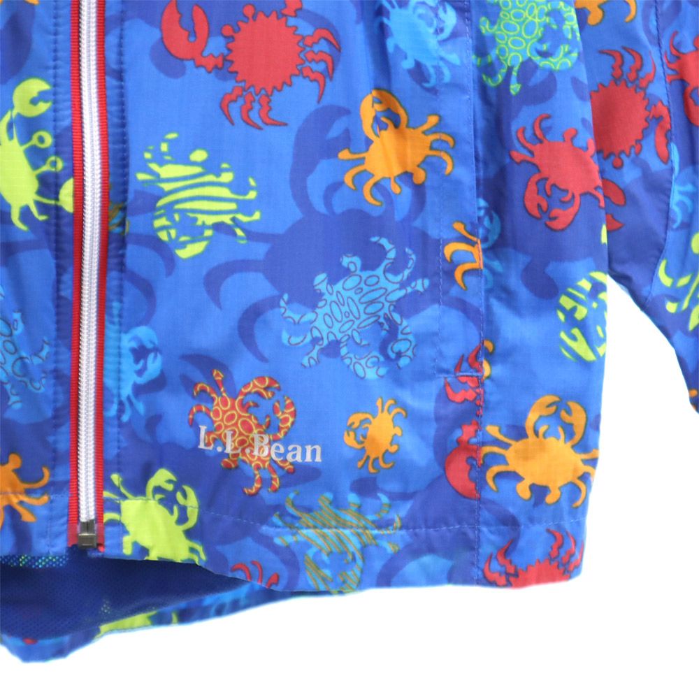 L.L.Bean エルエルビーン アウトドア 総柄 ナイロンジャケット 8 青系 キッズ