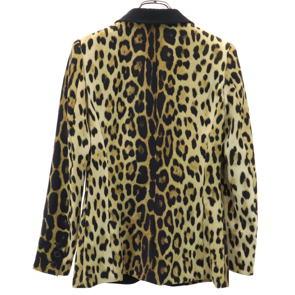 MOSCHINO モスキーノ チープアンドシック レオパード柄 テーラードジャケット USA 6 ベージュ系×ブラック CHEAP AND CHIC レディース