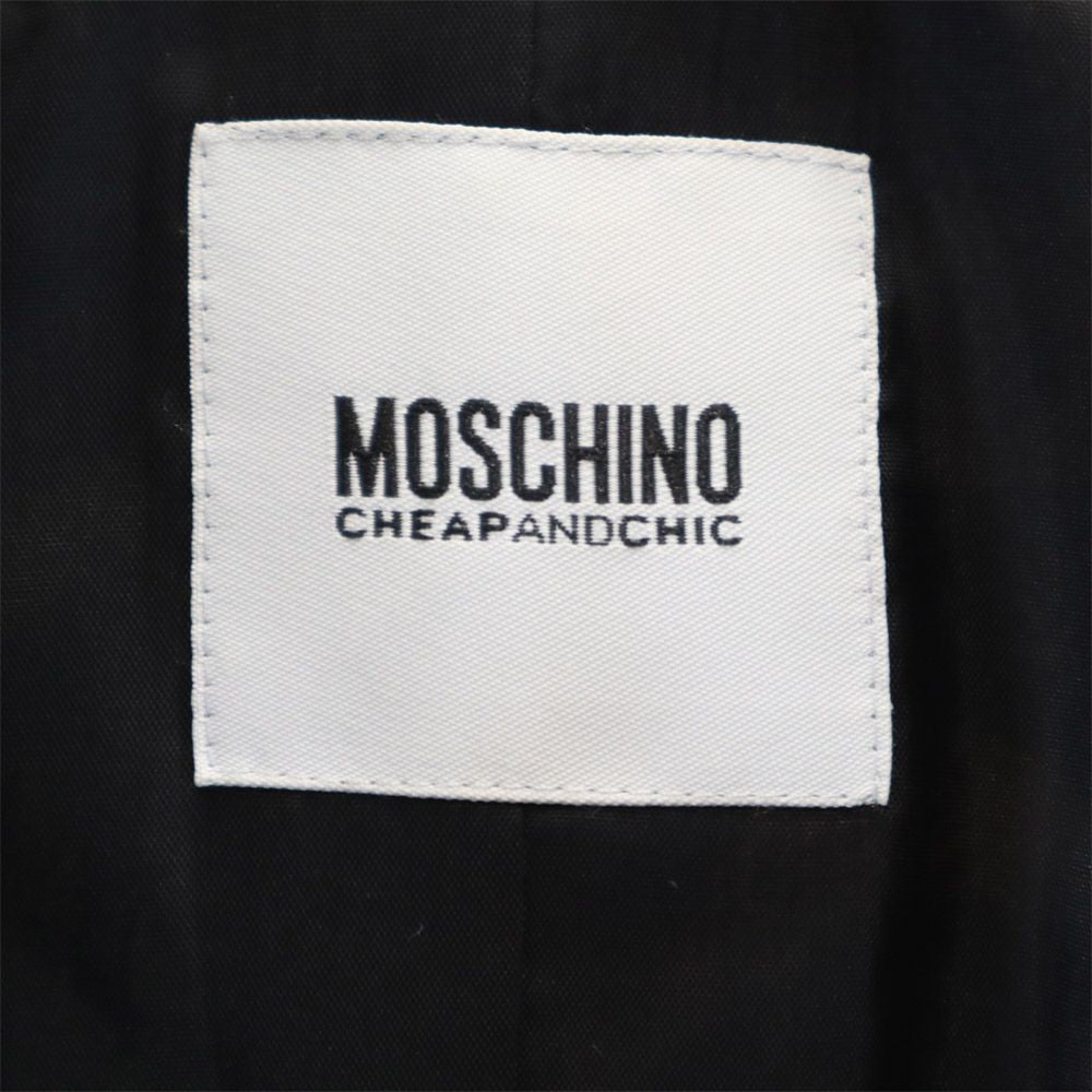 MOSCHINO モスキーノ チープアンドシック レオパード柄 テーラードジャケット USA 6 ベージュ系×ブラック CHEAP AND CHIC レディース