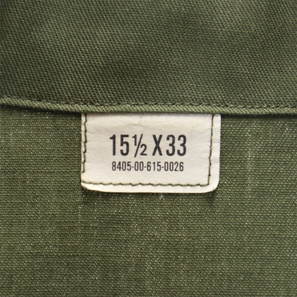 US ARMY アメリカ軍 ユーティリティシャツ 長袖 ミリタリーシャツ 15 1/2×33 グリーン メンズ