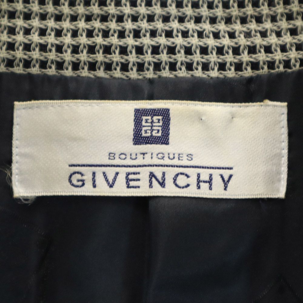 GIVENCHY ジバンシィ ウール チェック柄 スカートスーツ 上下 セットアップ 38 グレー系 レディース