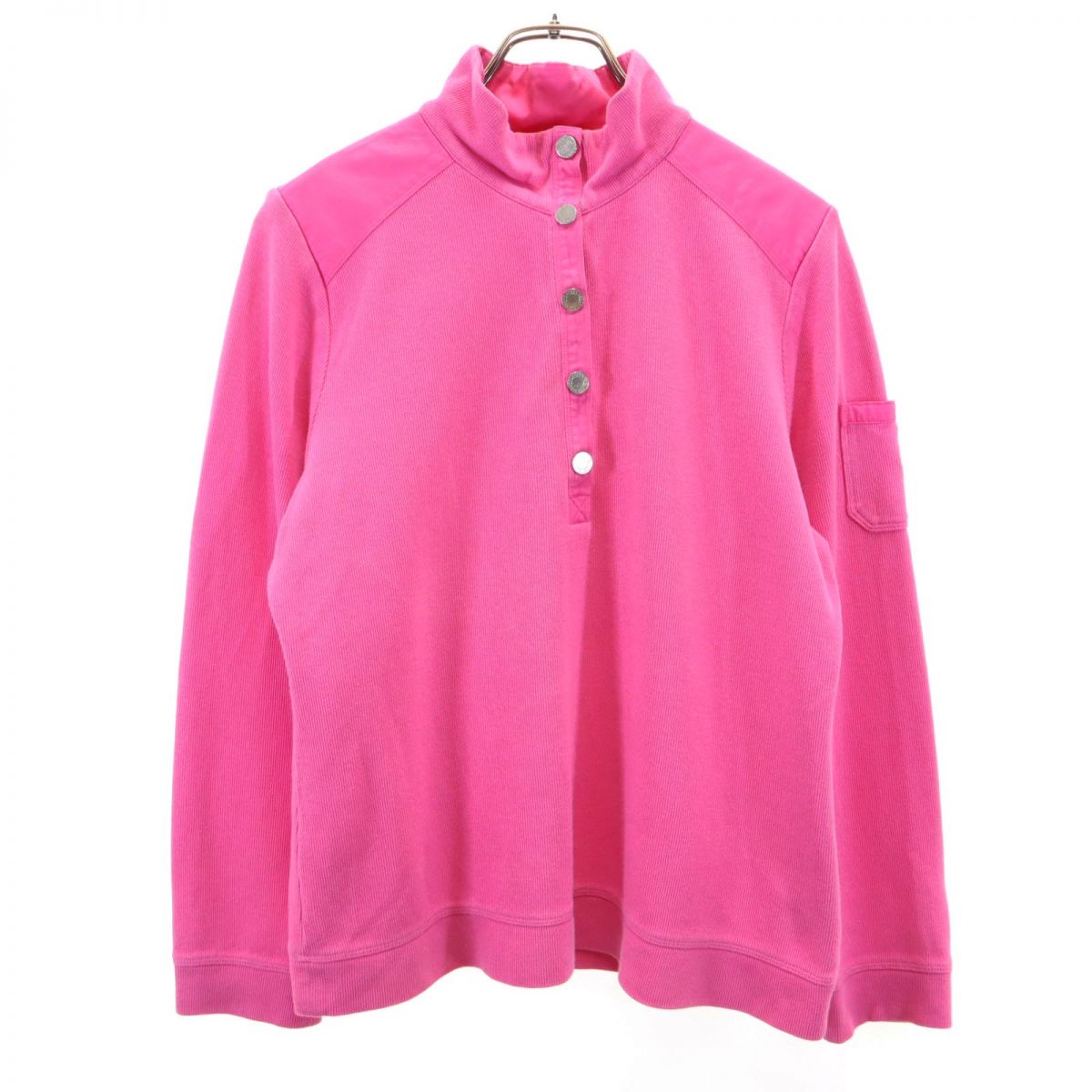 RALPH LAUREN ラルフローレン 長袖 ハーフボタン トレーナー L/G ピンク系 レディース