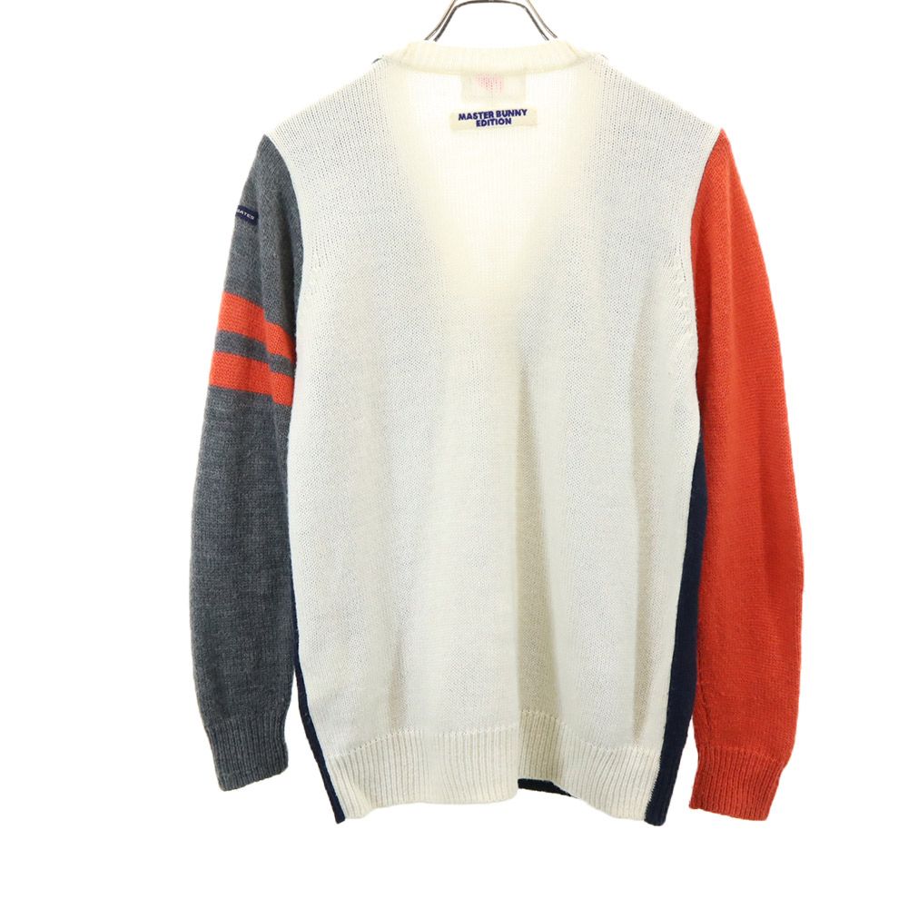 MASTER BUNNY EDITION マスターバニーエディション パーリーゲイツ コラボ 長袖 Vネック カーディガン 4 ネイビー系 PEARLY GATES ニット メンズ