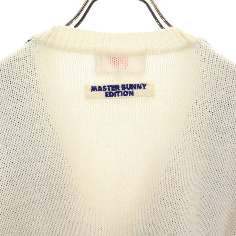 MASTER BUNNY EDITION マスターバニーエディション パーリーゲイツ コラボ 長袖 Vネック カーディガン 4 ネイビー系 PEARLY GATES ニット メンズ