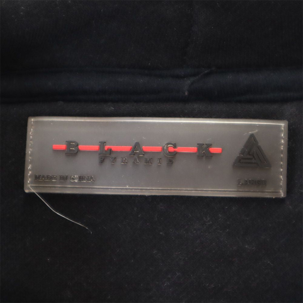 BLACK PYRAMID ブラックピラミッド 長袖 スウェットパーカー L ブラック プルオーバー ロゴ メンズ