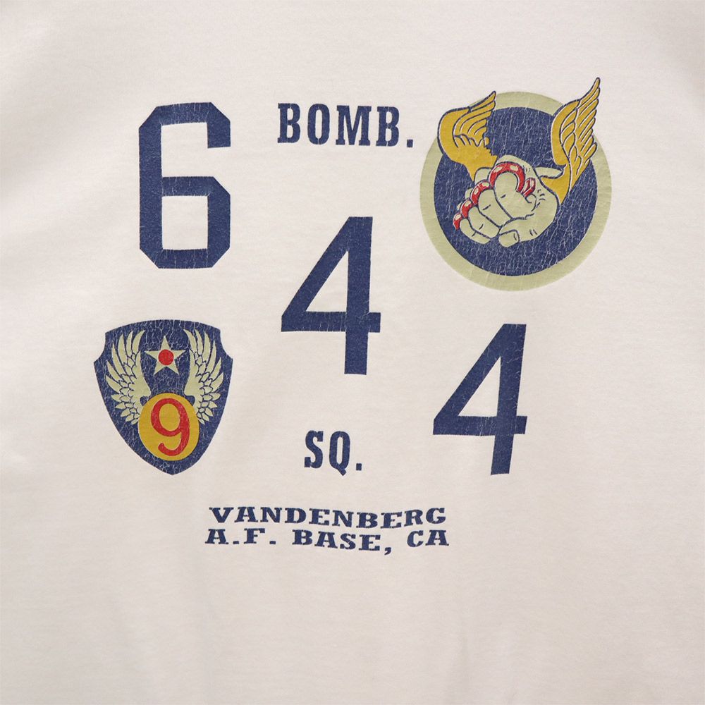 Buzz Rickson's バズリクソンズ USA製 プリント 長袖 Tシャツ S ホワイト ロンT メンズ