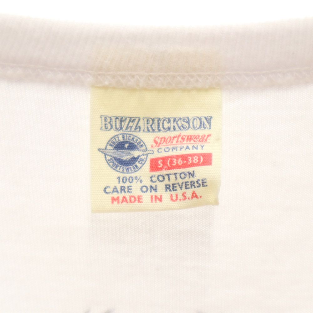 Buzz Rickson's バズリクソンズ USA製 プリント 長袖 Tシャツ S ホワイト ロンT メンズ