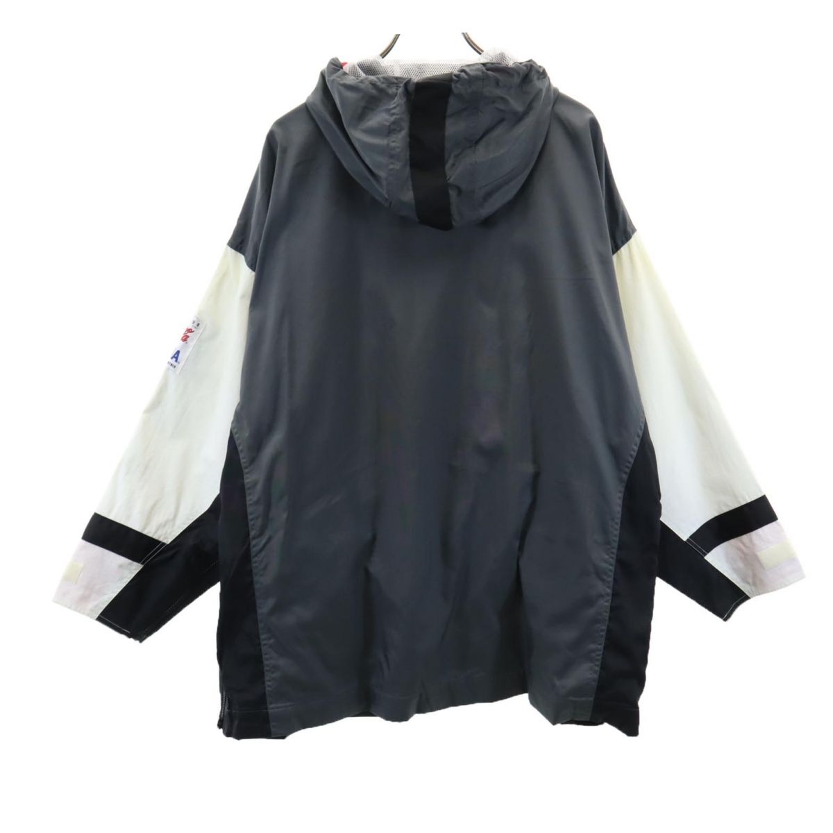 Mizuno ミズノ 90s 長野オリンピック 長袖 ナイロンジャケット F グレー×ホワイト プルオーバー メンズ