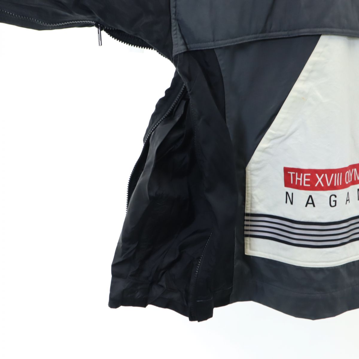 Mizuno ミズノ 90s 長野オリンピック 長袖 ナイロンジャケット F グレー×ホワイト プルオーバー メンズ