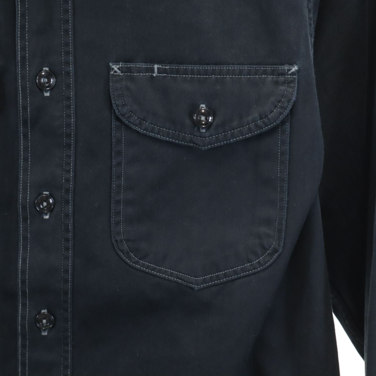 バズリクソンズ 東洋エンタープライズ 日本製 長袖 ヘリンボーン ワークシャツ S ネイビー Buzz Rickson's メンズ