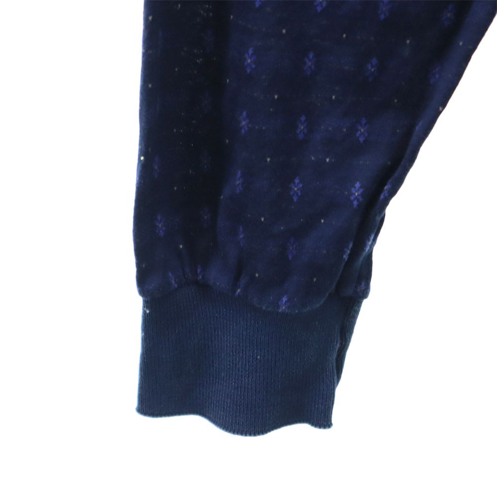 Dunhill ダンヒル イタリア製 総柄 長袖 ポロシャツ S ネイビー メンズ