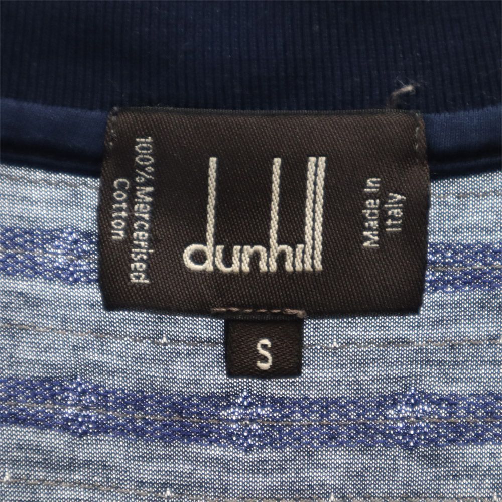 Dunhill ダンヒル イタリア製 総柄 長袖 ポロシャツ S ネイビー メンズ