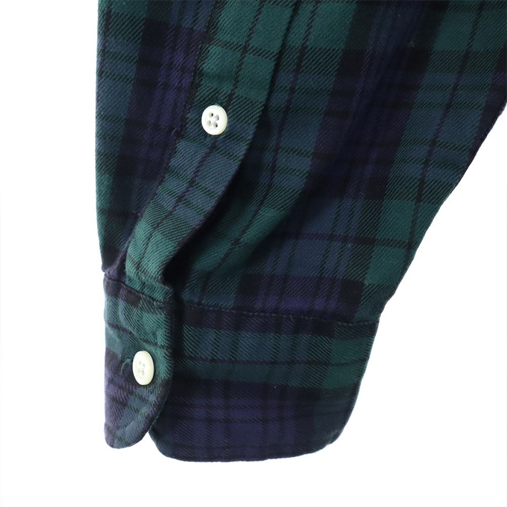 NAUTICA ノーティカ 90s オールド チェック柄 長袖 ボタンダウンシャツ M ネイビー系 メンズ