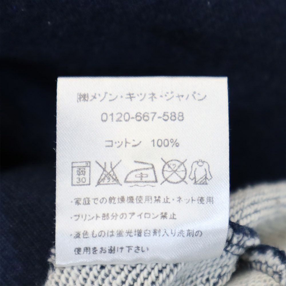 Kitsune' Tee キツネティー 長袖 ジップパーカー S ネイビー スウェット メンズ