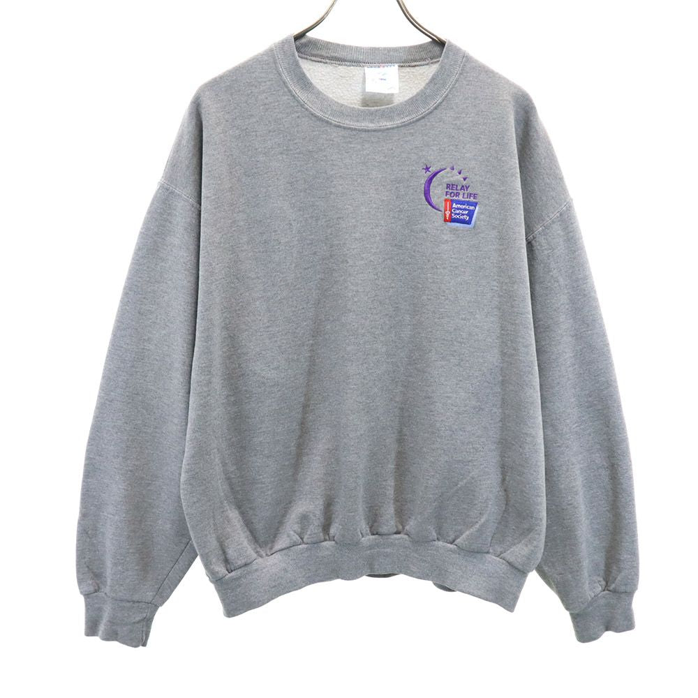 JERZEES ジャージーズ 長袖 トレーナー L グレー スウェット 裏起毛 刺繍 メンズ