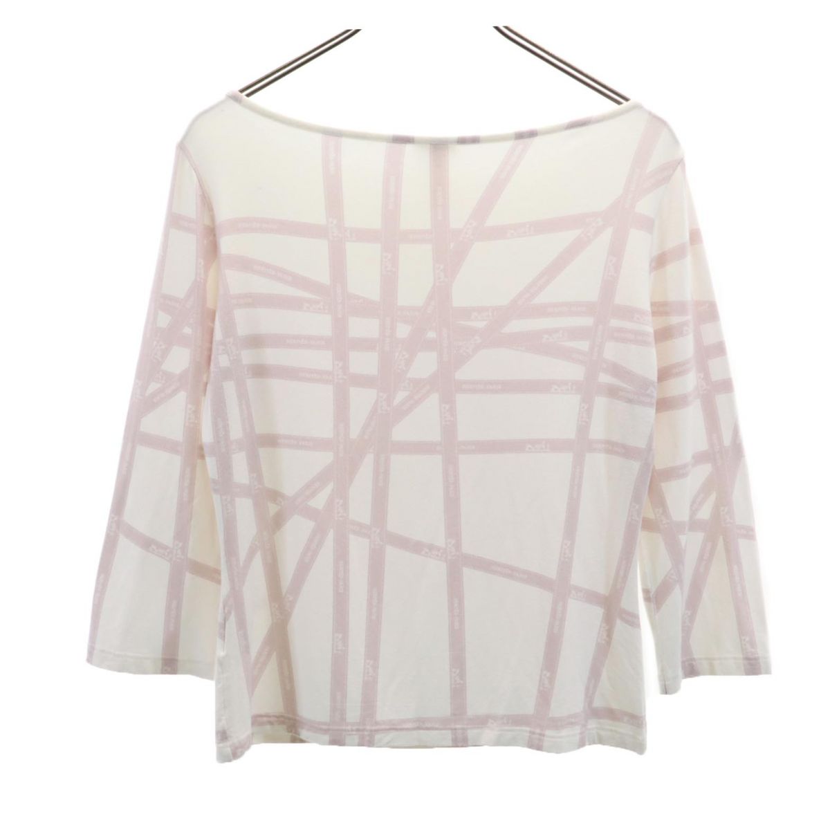 HERMES エルメス イタリア製 7分袖 カットソー LA ホワイト系 レディース