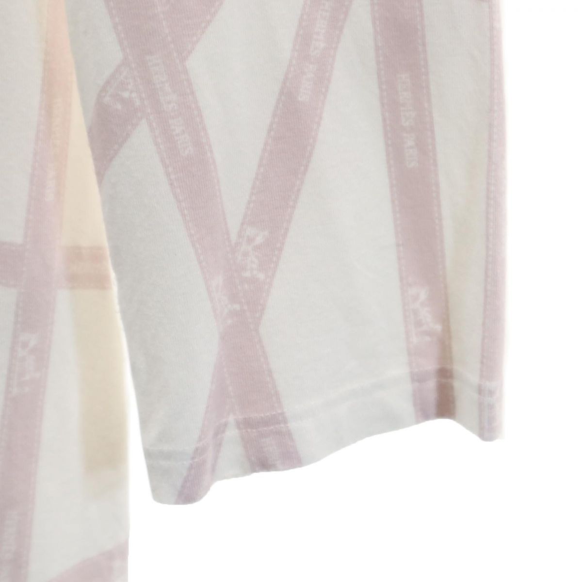 HERMES エルメス イタリア製 7分袖 カットソー LA ホワイト系 レディース