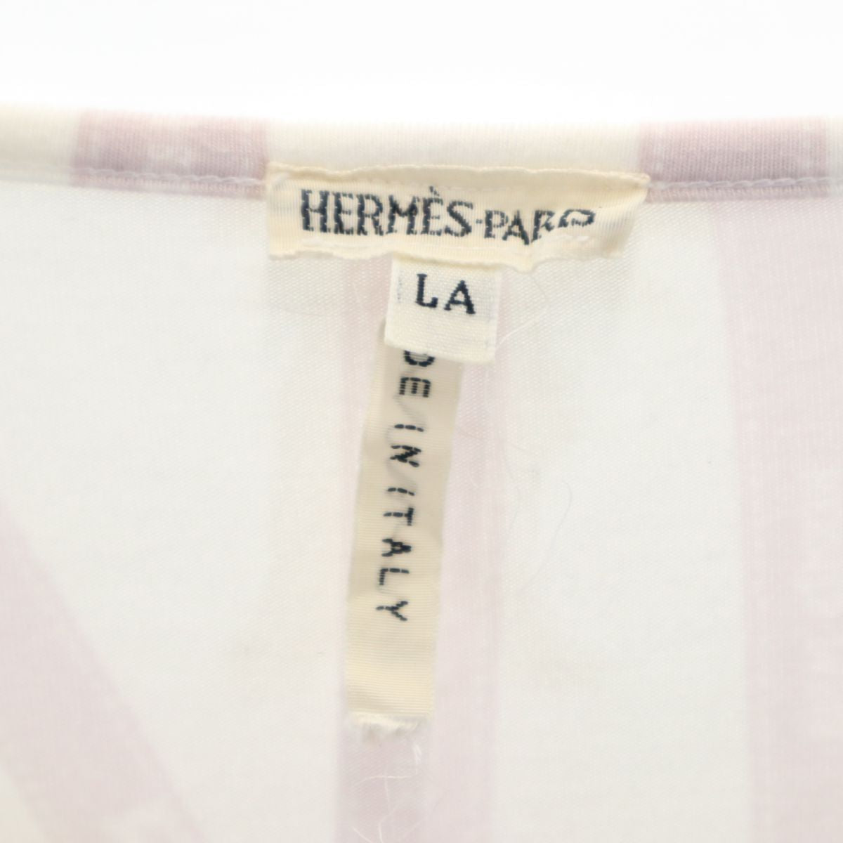 HERMES エルメス イタリア製 7分袖 カットソー LA ホワイト系 レディース