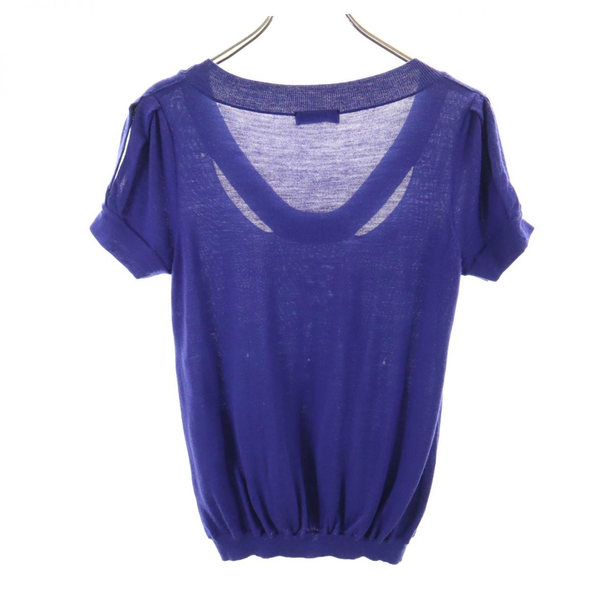 LOEWE ロエベ 半袖 ウール セーター M ブルー ニット レディース