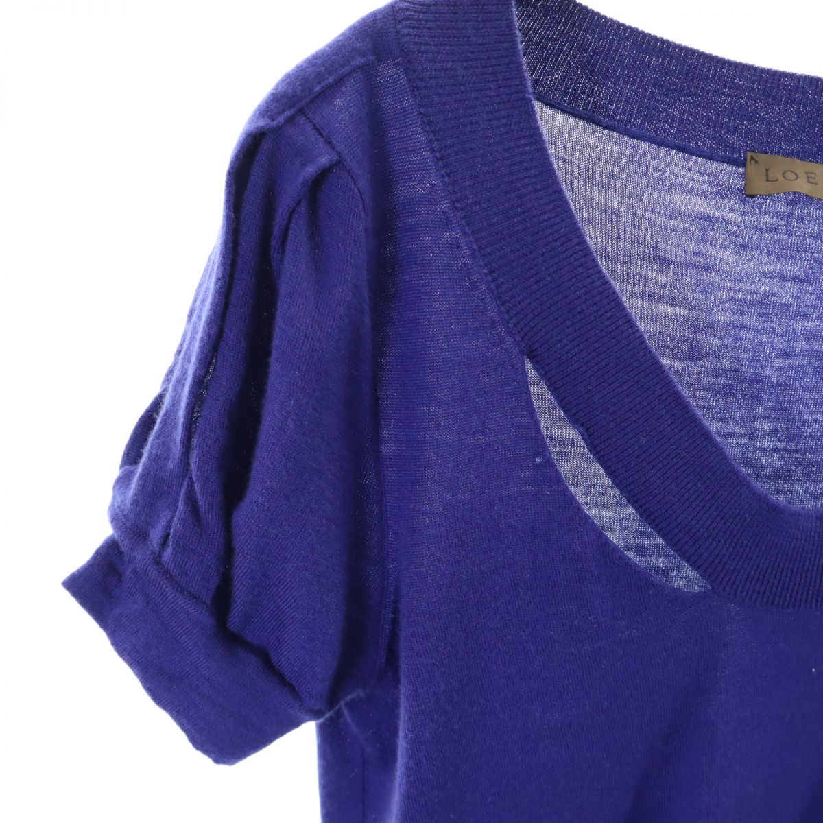 LOEWE ロエベ 半袖 ウール セーター M ブルー ニット レディース