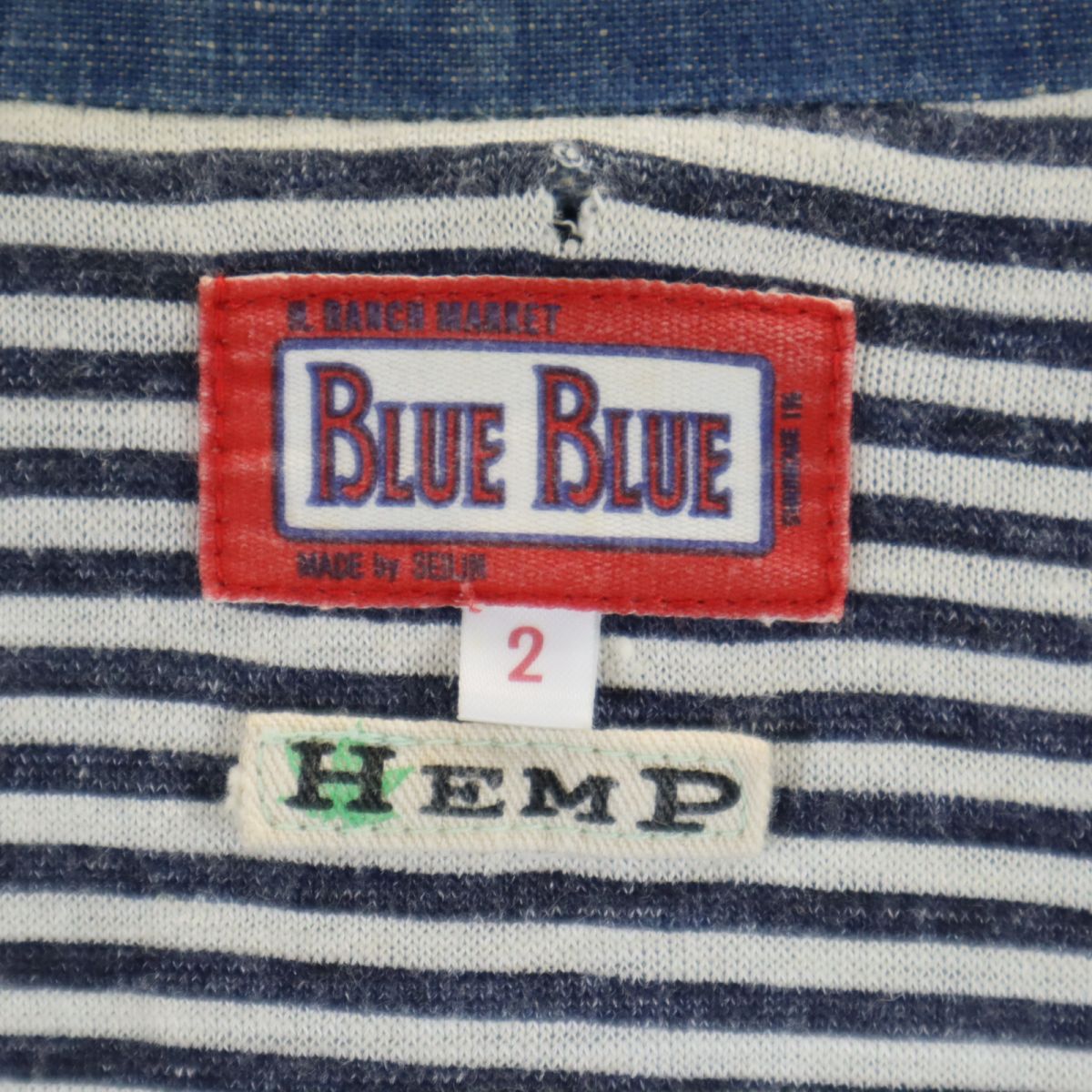 BLUE BLUE ブルーブルー 長袖 デニム テーラードジャケット 2 ブルー系 メンズ