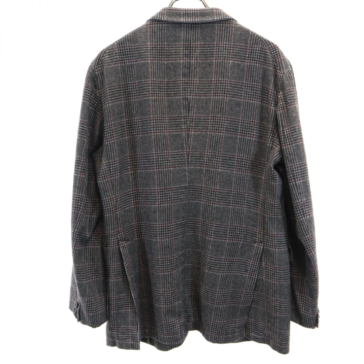 TAGLIATORE タリアトーレ イタリア製 チェック柄 ウールブレンド テーラードジャケット 50 グレー系 メンズ