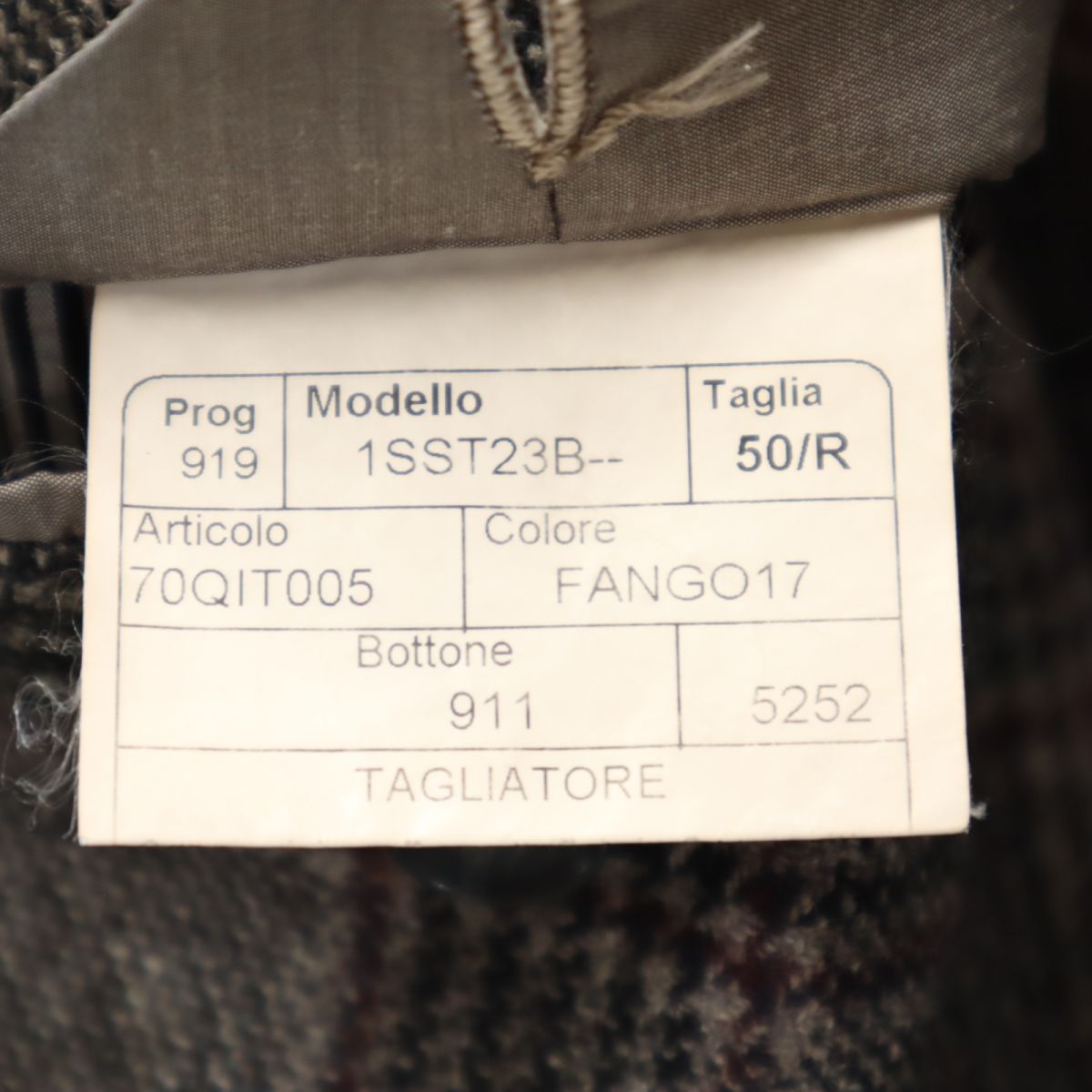 TAGLIATORE タリアトーレ イタリア製 チェック柄 ウールブレンド テーラードジャケット 50 グレー系 メンズ