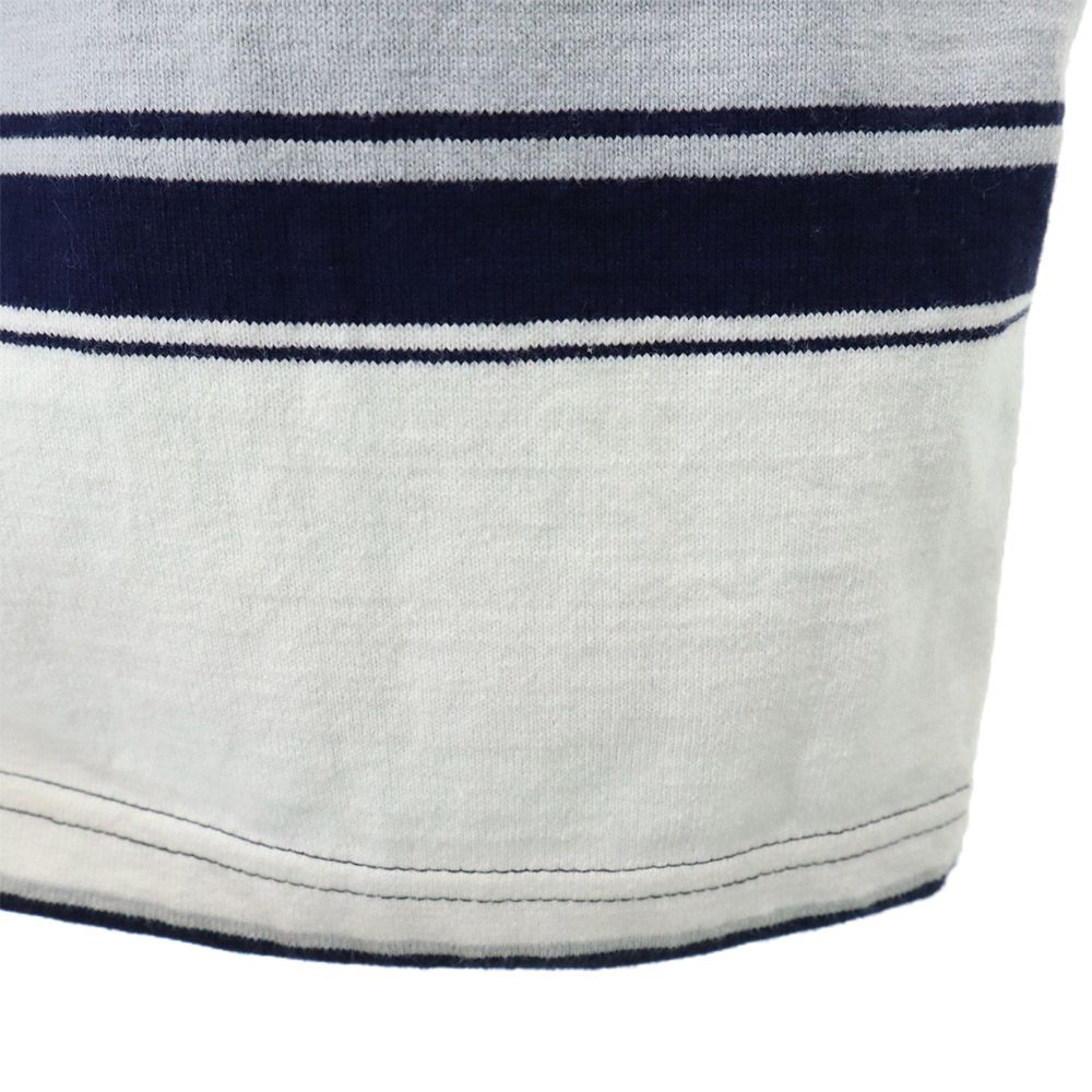 コロンビアニット USA製 ボーダー柄 切替 長袖 ラガーシャツ S COLUMBIA KNIT ラグビー ポロシャツ メンズ