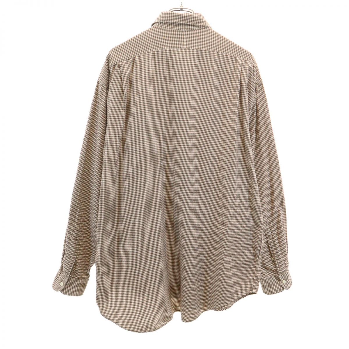 Polo by Ralph Lauren ポロバイラルフローレン 90s オールド ピスネーム チェック柄 長袖 シャツ L ブラウン系 メンズ