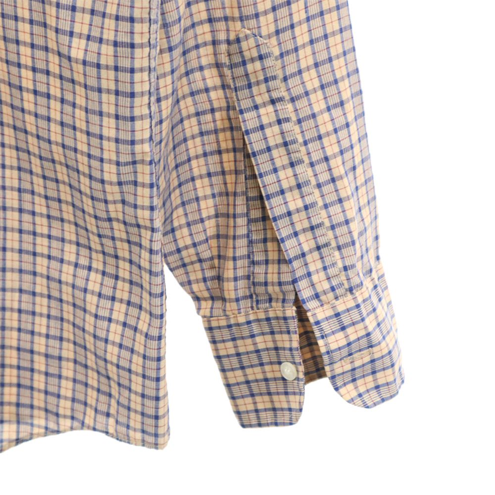 ARROW アロー チェック 長袖 ボタンダウンシャツ 15 1/2 ベージュ系 メンズ