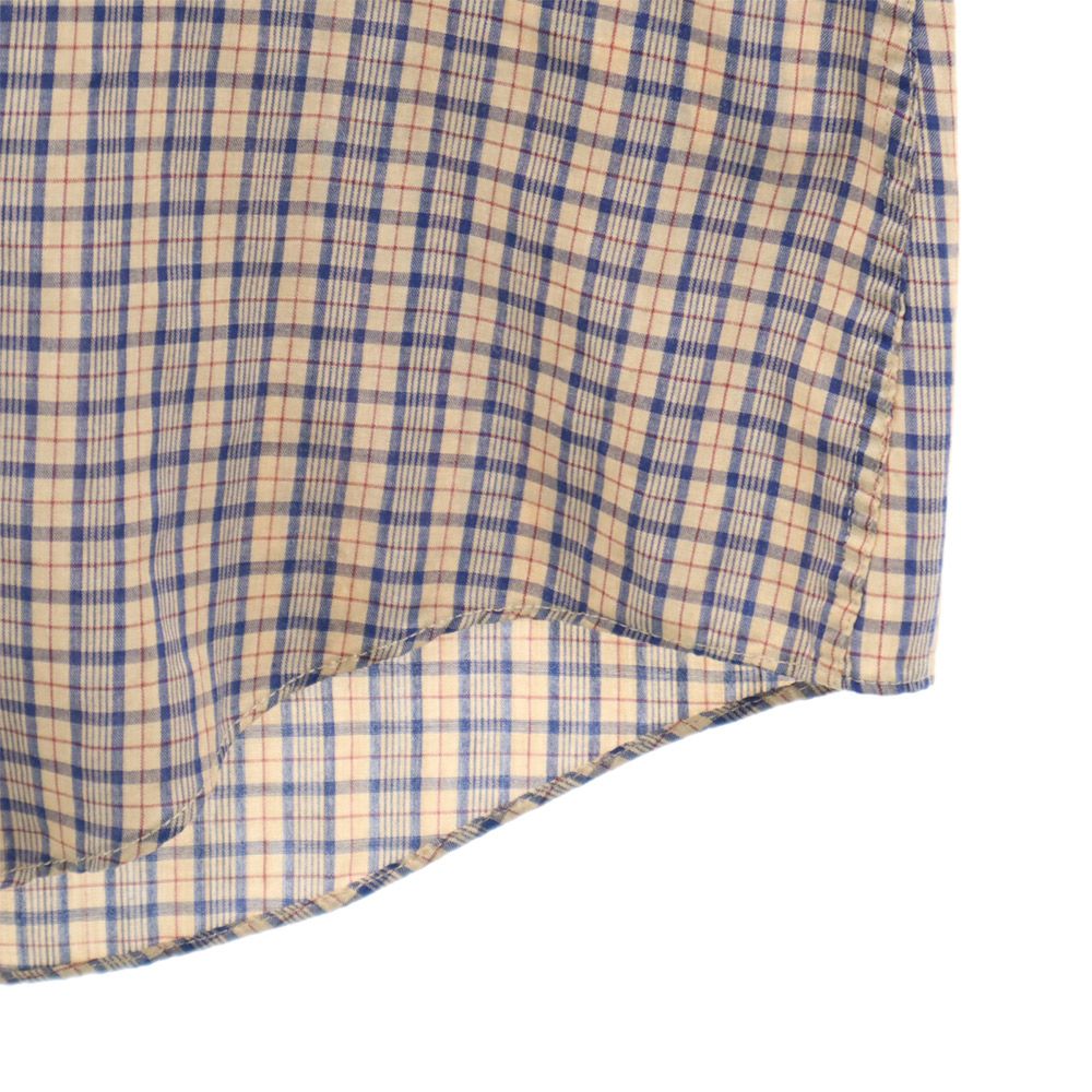 ARROW アロー チェック 長袖 ボタンダウンシャツ 15 1/2 ベージュ系 メンズ