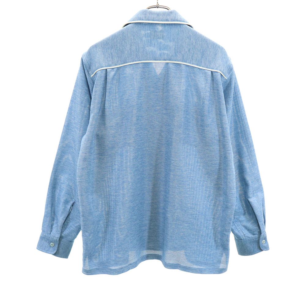 未使用 ANDFAMILYS co. アンドファミリーズ 日本製 長袖 オリエンタルメッシュ シャツ 38 ブルー系 メンズ