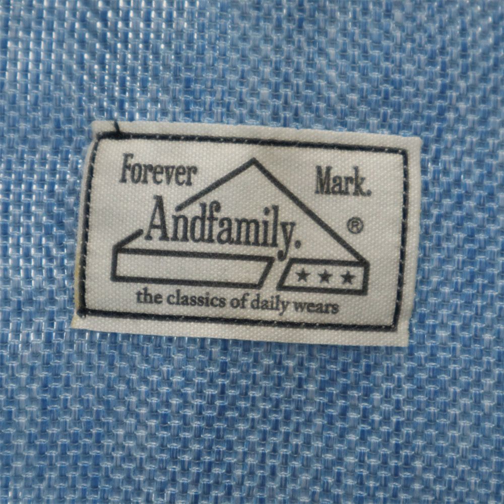 未使用 ANDFAMILYS co. アンドファミリーズ 日本製 長袖 オリエンタルメッシュ シャツ 38 ブルー系 メンズ