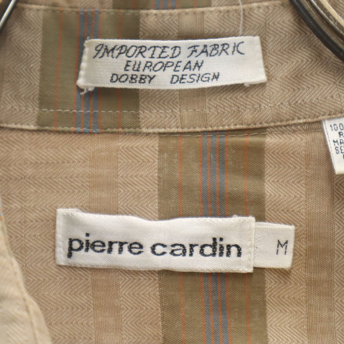 Pierre Cardin ピエールカルダン 90s オールド チェック 長袖 シャツ M ベージュ系 メンズ