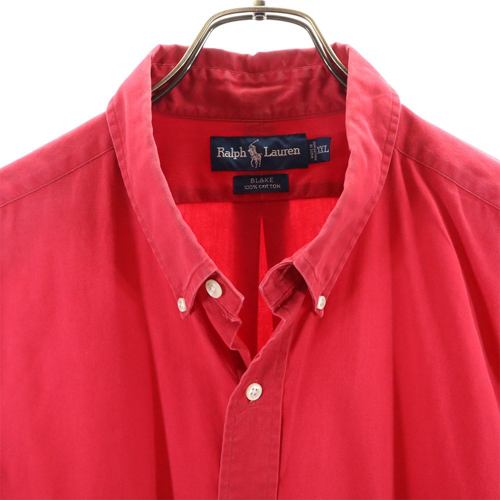 RALPH LAUREN ラルフローレン 長袖 ボタンダウンシャツ XXL レッド系 メンズ