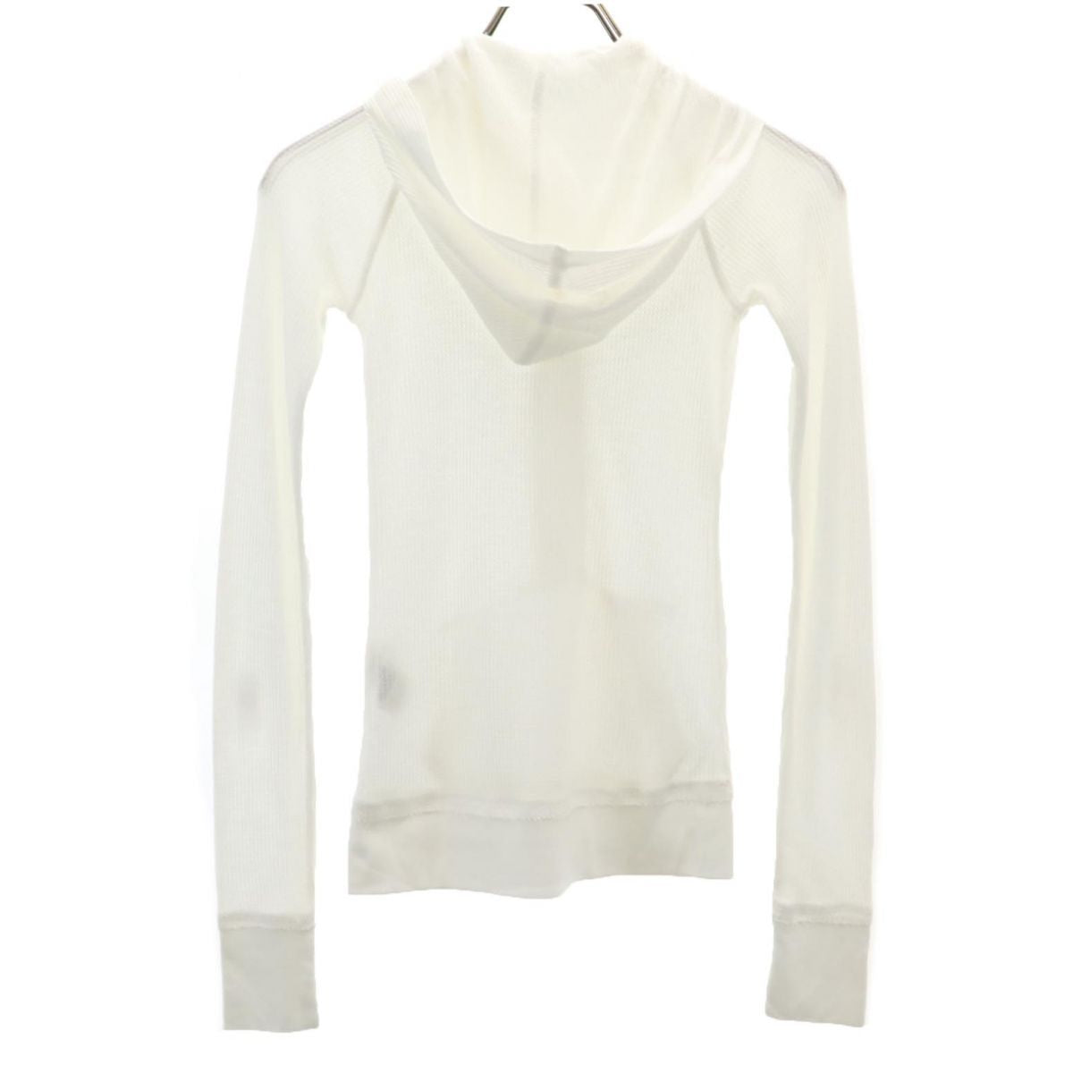 ARMANI EXCHANGE アルマーニエクスチェンジ 長袖 ハーフボタン フード カットソー XS ホワイト系 レディース