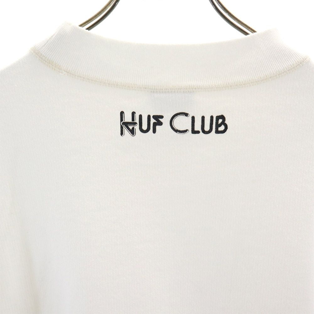 HUF ハフ 日本製 プリント 7分袖 トレーナー M ホワイト スウェット メンズ