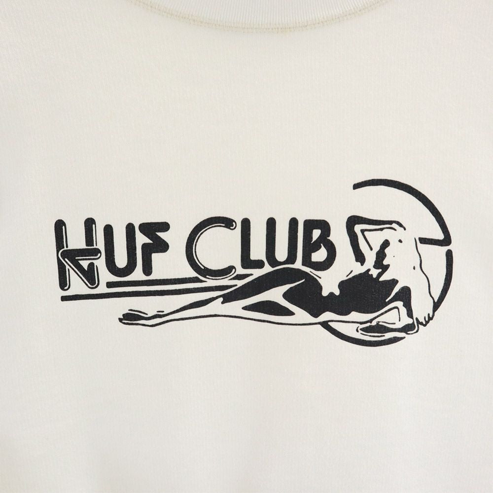 HUF ハフ 日本製 プリント 7分袖 トレーナー M ホワイト スウェット メンズ