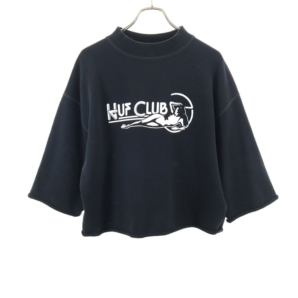 HUF ハフ 日本製 プリント 7分袖 トレーナー S ブラック スウェット メンズ