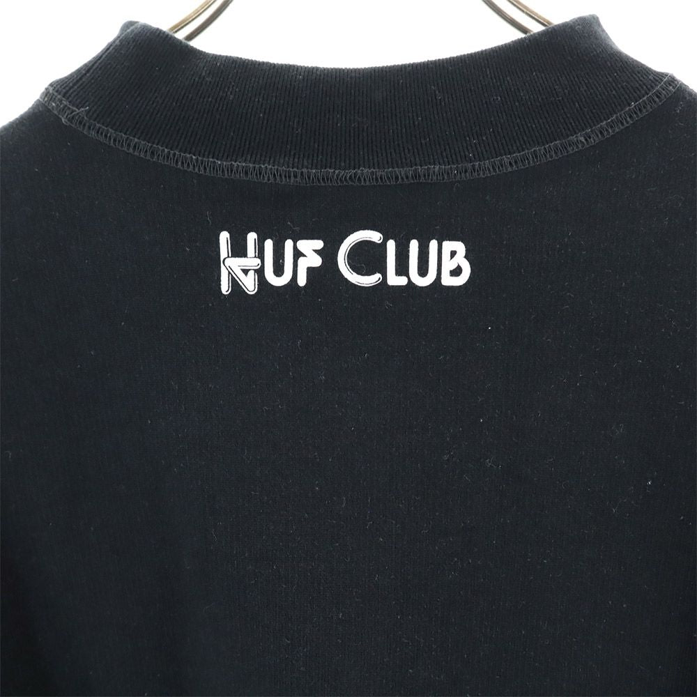 HUF ハフ 日本製 プリント 7分袖 トレーナー S ブラック スウェット メンズ