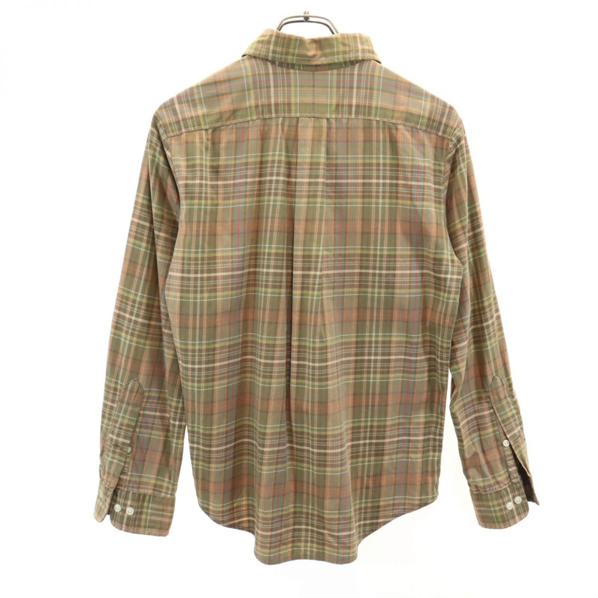 ラルフローレン チェック柄 長袖 ボタンダウンシャツ L ベージュ系 RALPH LAUREN レディース