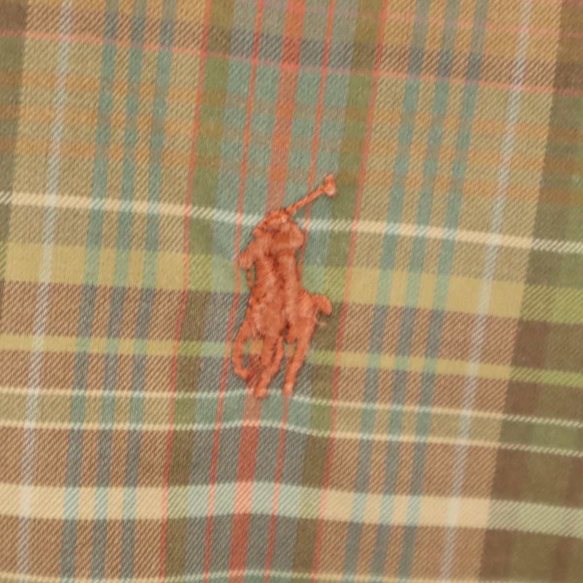 ラルフローレン チェック柄 長袖 ボタンダウンシャツ L ベージュ系 RALPH LAUREN レディース