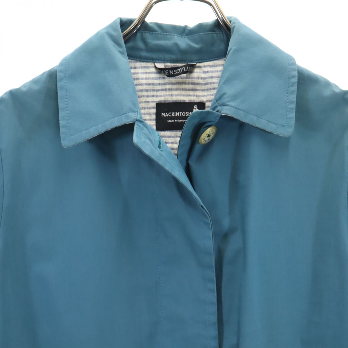 Mackintosh マッキントッシュ 英国製 ステンカラーコート 34 ブルー系 レディース