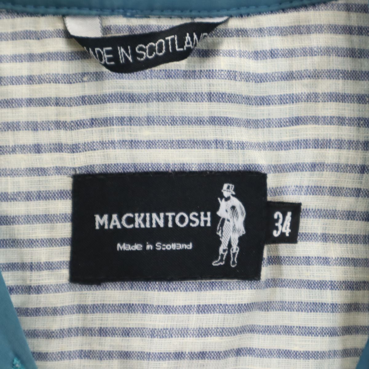 Mackintosh マッキントッシュ 英国製 ステンカラーコート 34 ブルー系 レディース