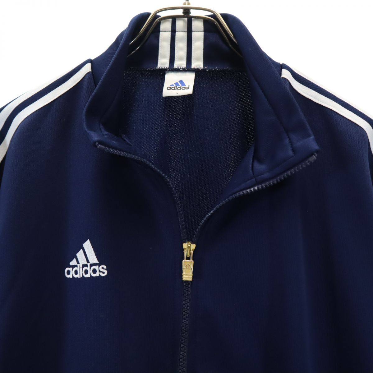 adidas アディダス 90s オールド デサント製 AS-2830 トレーニング ジャージジャケット 上下 セットアップ L/L-O ネイビー×ホワイト アソート メンズ
