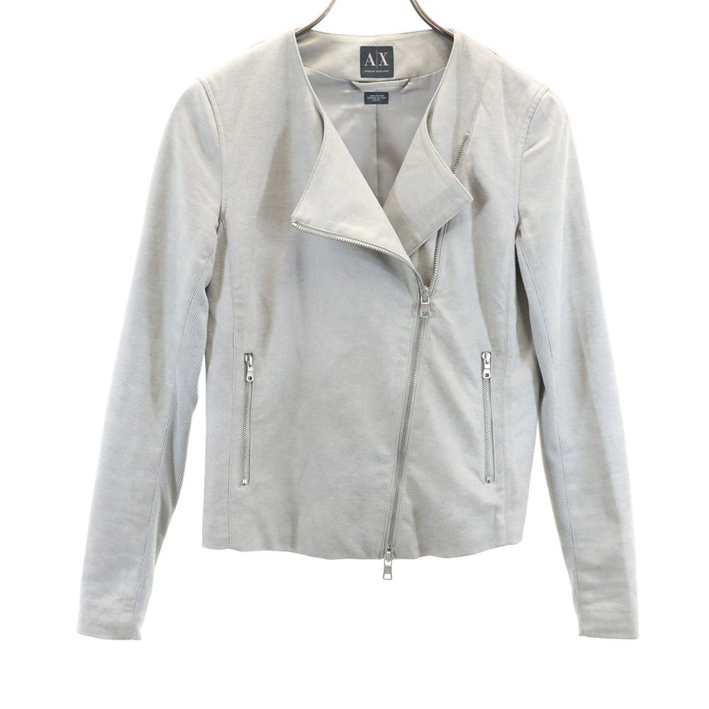 ARMANI EXCHANGE アルマーニエクスチェンジ スウェード ライダースジャケット XS グレー レディース