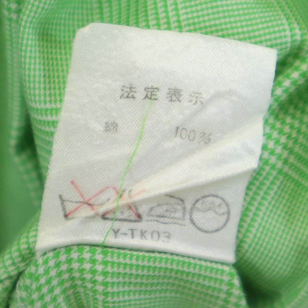 Christian Dior クリスチャンディオール 90s オールド チェック柄 長袖 シャツ M 緑系 レディース